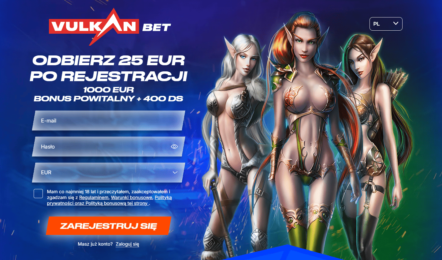 Vulkan Bet Bonus bez Depozytu